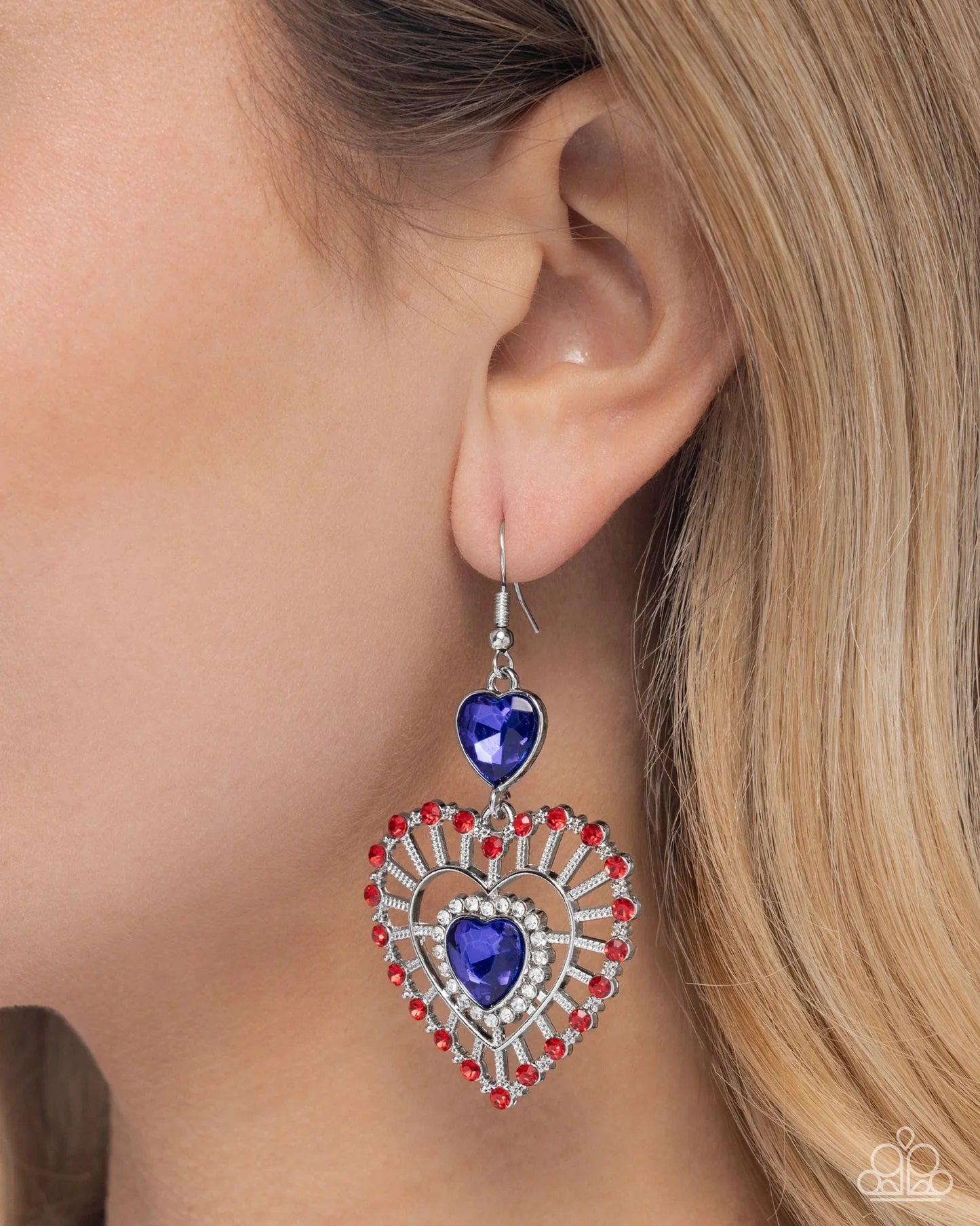 Paparazzi Patriotic Pattern- Multi-Clip On Earring