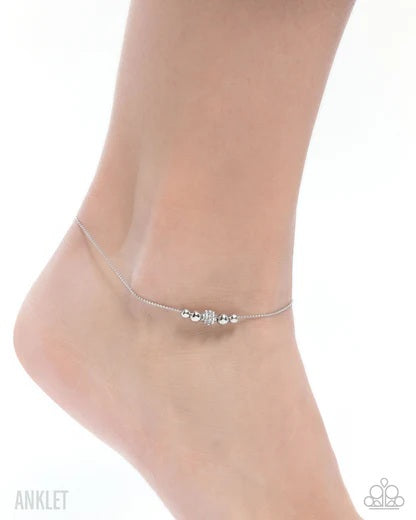 Paparazzi Simple Showcase-White-Anklet
