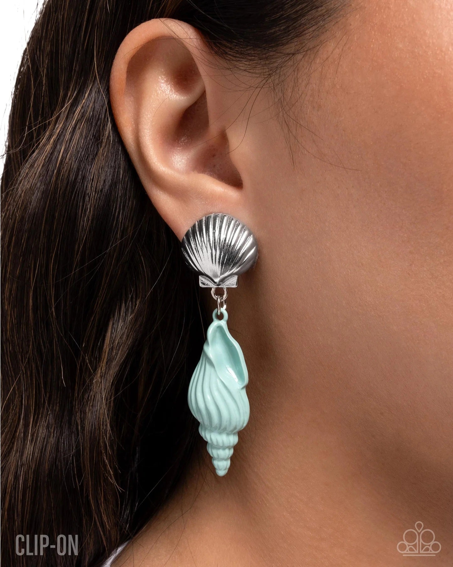 Paparazzi Coastal Collage-Blue Clip On Earring