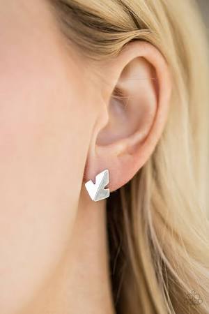 Paparazzi  Earrings Fire Drill Silver
